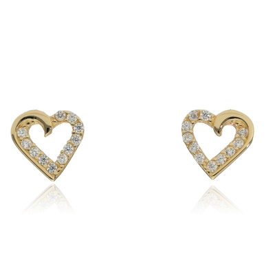 Arany szív fülbevaló (ÖZ-E-530_KT)